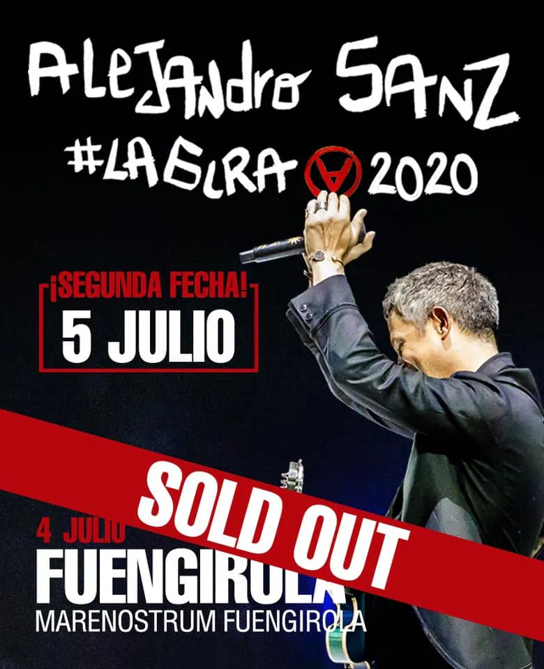 Las entradas para Alejandro Sanz en Fuengirola se agotan en 3 horas y